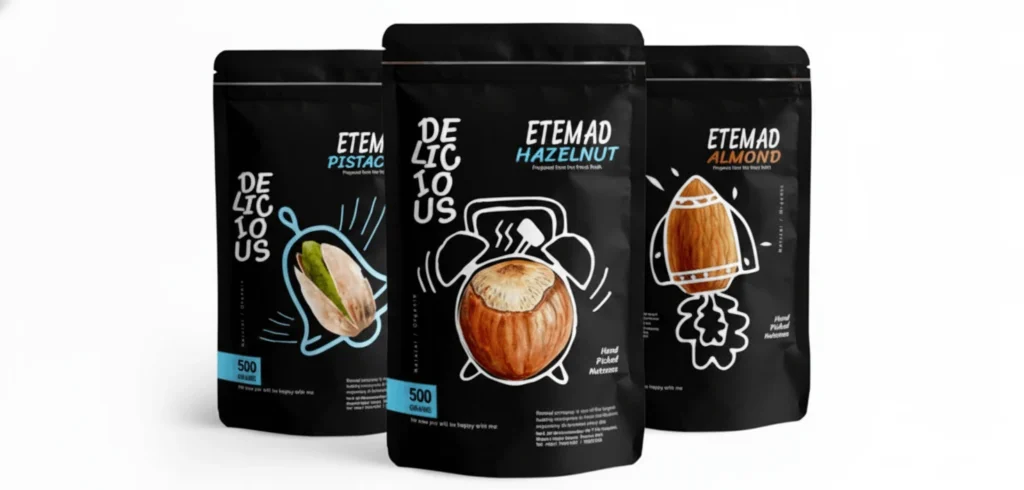 این عکس مربوط به بسته بندی متالایز خشکبار می باشد